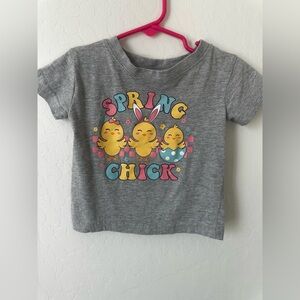 Charming Gray Kids Tee with Spring Chick Design